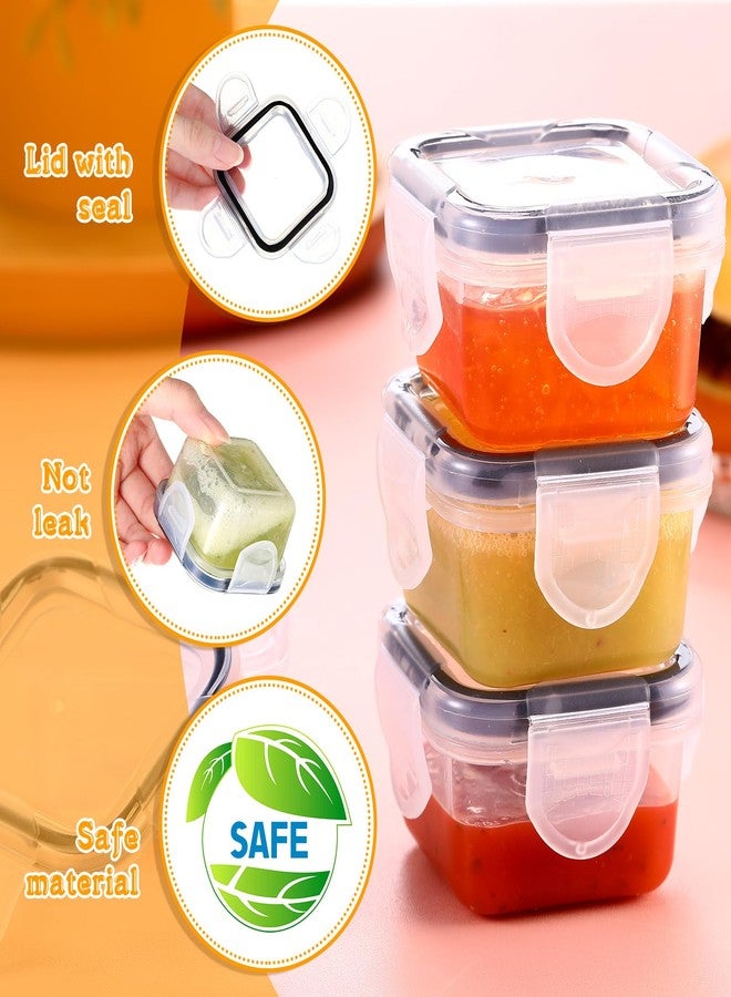 Mimorou 20 Pcs Salad Dressing Containers, 2 oz Reusable Plastic Small Condiment Containers with Lid Leakproof Food Storage for Snack and Puree, Deli, Sauce, Freezer Condiment, Dishwasher Safe(Clear) - Image 3