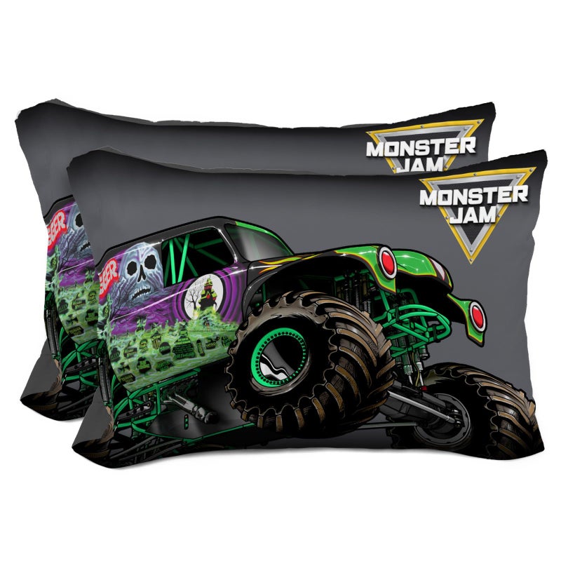 Sunny Side Up Monster Jam Grave Digger 2 Pack Reversible Pillowcases  Double Sided Pillow Covers Kids Super Soft Trucks Bedding