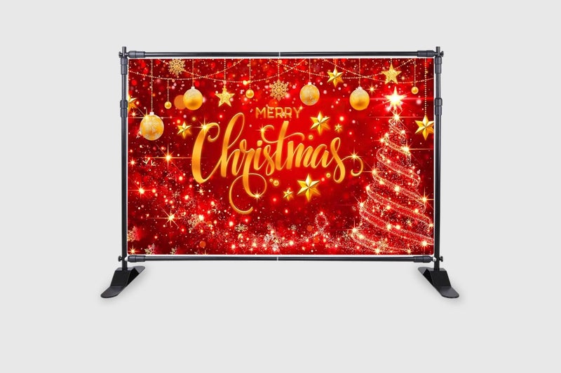 Backdropon Red Merry Christmas Backdrop Glitter Bokeh Sparkle Snowflake Photography Background Xmas Party Decoration Photo Banner Booth Tapestry Size 5Feet Height & 8Feet Width(5 * 8) - Image 2