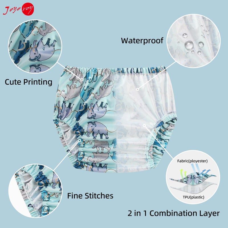 Joyo roy 4Pcs Plastic Underwear for Potty Training Swim Diaper Covers for Toddlers Cloth Diaper Cover for Boys Rubber Pants Waterproof Plastic Underwear Rubber Training Pants for Toddlers 3T-4T - Image 2