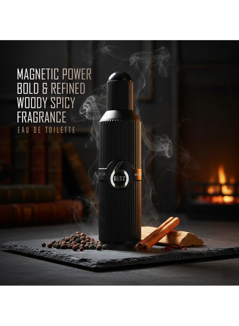 BEST 6 - Eau De Toilette 100ml for Men | Woody Spicy Long Lasting Perfume | Bold & Refined Masculine Fragrance - Matte Black - Image 4