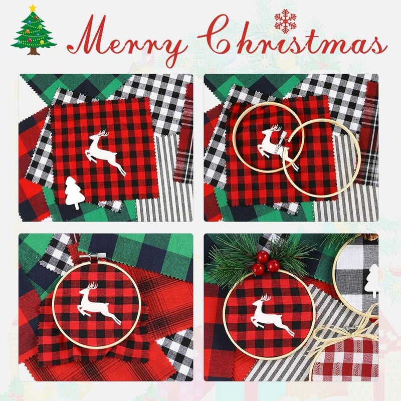 Caydo 12 Pieces 3 Inch Wooden Round Embroidery Hoops Adjustable Circle Cross Stitch Hoop Ring Bulk for Christmas Home Ornaments, Art Craft Handy Sewing - Image 2