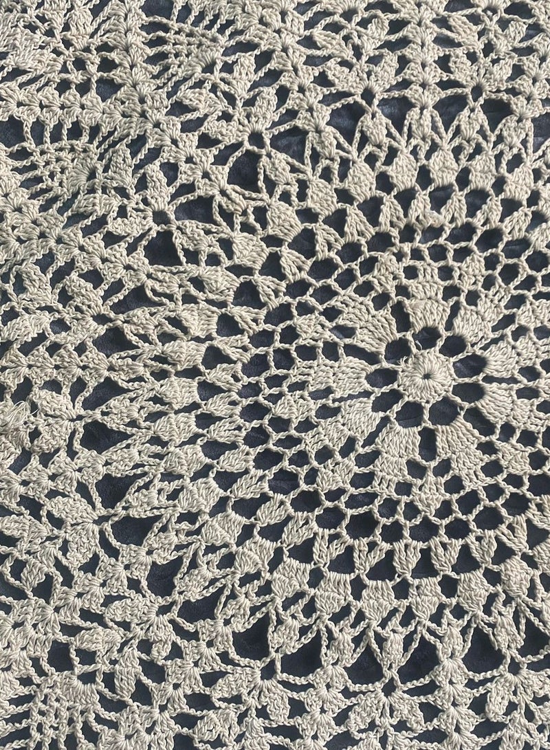 ماركة غير محددة مفرش كروشيه مدور هاندميد بخيوط الغزل  - Image 1