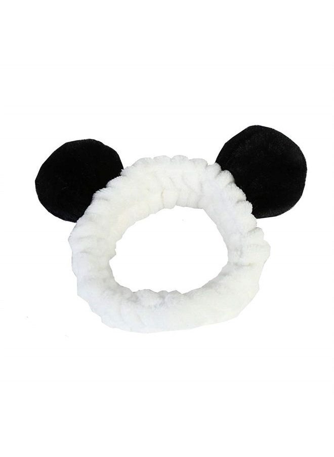 Teensery - 2 Pcs Women's Panda Headband Lovely Soft Elastic Makeup Hair Band Beauty Tool for Shower, Face Washing, Facial Mask, Spa, Party and More - Image 1