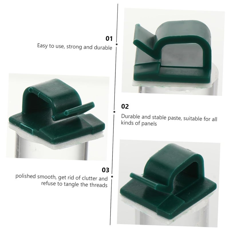 100Pcs Black Self Adhesive Cable Management Clips for Organizing Wires and Cords Office Home Use - Image 4