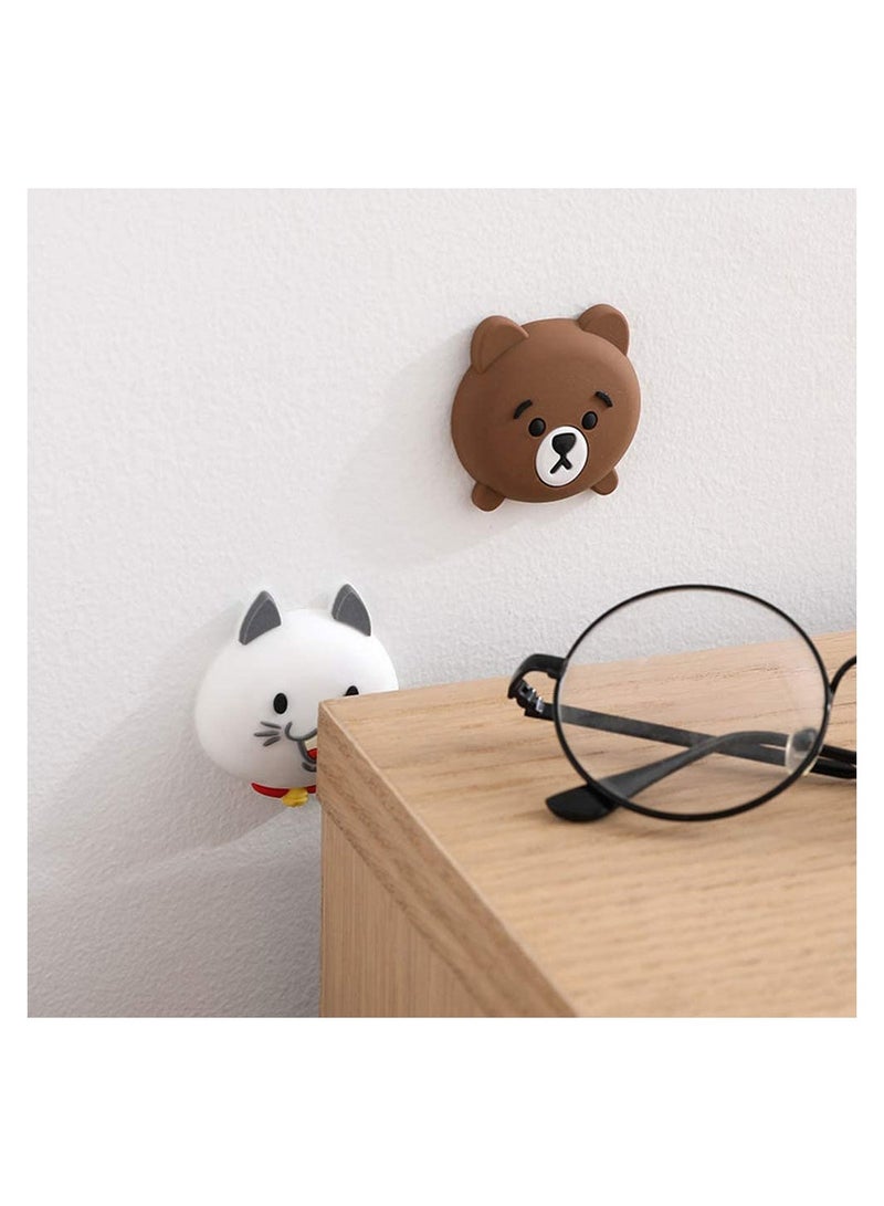 Door Knob Wall Shield 8 Pieces Door Knob Protection Cute Animal Silicone Wall Protector with Non-marking Sticker to Protect Wall Door Knob Fridge Door - Image 3