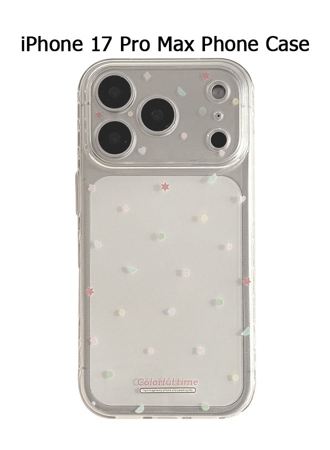 دبليو أف أف أو متوافق مع غطاء iPhone 17 Pro Max - غطاء هاتف بنقشة هندسية - غطاء هاتف شفاف - للنساء والفتيات، بامبر ناعم من TPU مقاوم للخدش ومضاد للصدمات، غطاء حماية كامل للكاميرا - Image 1