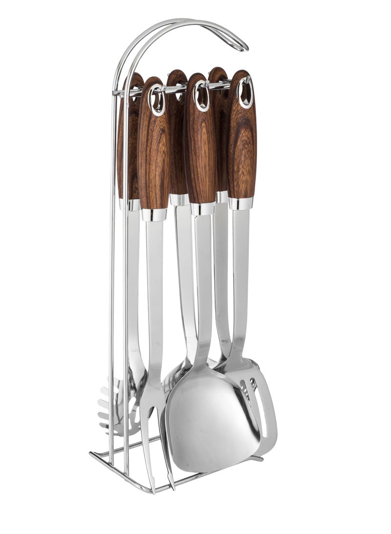 اباريك الصفا طقم ملاعق غرف للسفرة فضي عدد 7 قطع - Image 1