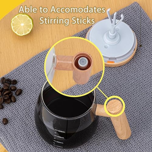 Home-Cloud HomeCloud Self Stirring Mug | High Borosilicate Glass Coffee Cup for Effortless Mixing – Perfect Travel Cup for Coffee, Milk, and Protein Shakes (400ML) (White) - Image 3