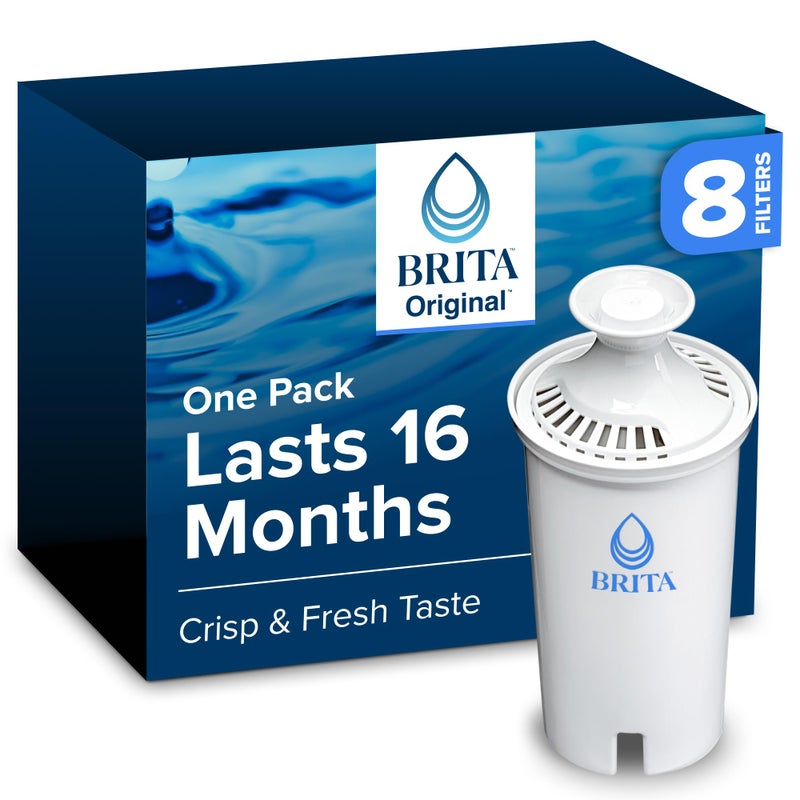 Brita Standard Water Filter for Pitchers and Dispensers, BPA-Free, Replaces 1,800 Plastic Water Bottles a Year, Lasts Two Months or 40 Gallons, Includes 8 Filters - Image 1