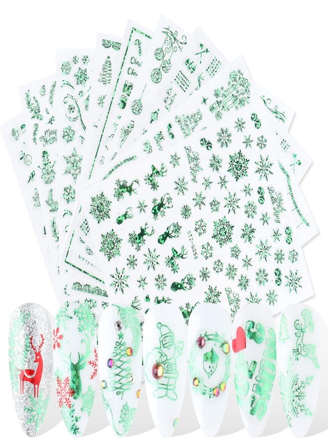 Vezocim Winter Nail Art Stickers, 3D Christmas Nail Self-Adhesive Sticker Design, Xmas Tree Snowflake Snowmen Elk Santa Claus Nail Art Decals Supplies, Women Girls Manicure Holiday Transfer Decal Decoration - Image 1