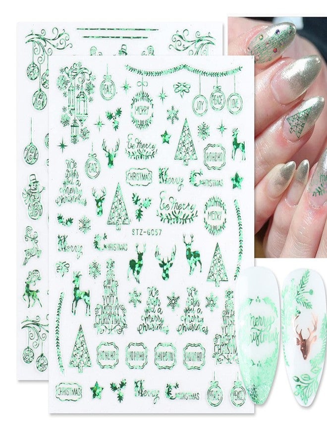Vezocim Winter Nail Art Stickers, 3D Christmas Nail Self-Adhesive Sticker Design, Xmas Tree Snowflake Snowmen Elk Santa Claus Nail Art Decals Supplies, Women Girls Manicure Holiday Transfer Decal Decoration - Image 3