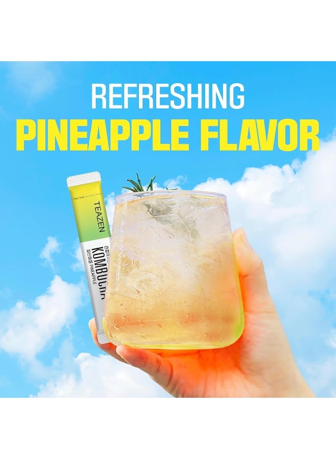 Teazen Kombucha Pineapple Probiotics - 10 Sticks - Image 3