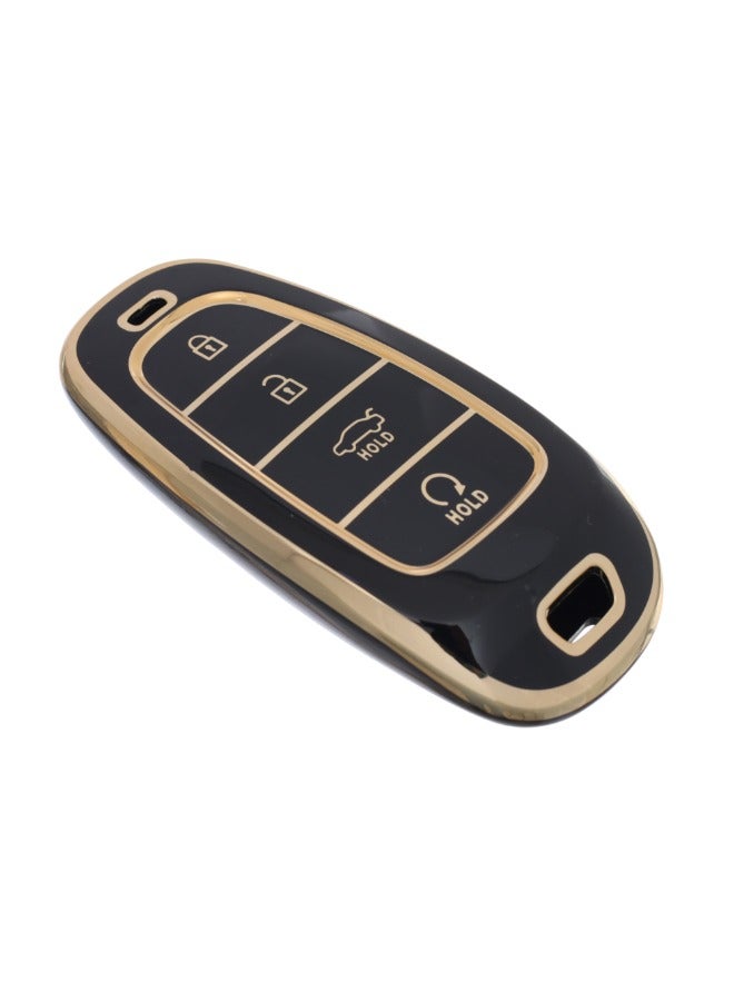Premium TPU Quality Silicone Key Car Cover for Hyundai Tucson – Durable, Flexible, and Scratch-Resistant Protection for Your Car Keys – Custom Fit Design for a Sleek Look – Compatible with Hyundai Tucson Models - Black Gold - Image 1