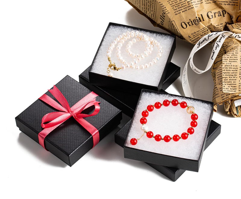 GEFTOL Jewelry Gift Boxes 20 Pack 3.5x3.5x1 Inch Cardboard Jewelry Boxes,Small Gift Boxes for Jewelry Earrings Necklaces Handmade Bangles Bracelets(Black) - Image 4