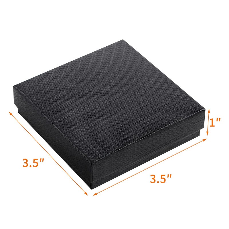 GEFTOL Jewelry Gift Boxes 20 Pack 3.5x3.5x1 Inch Cardboard Jewelry Boxes,Small Gift Boxes for Jewelry Earrings Necklaces Handmade Bangles Bracelets(Black) - Image 2
