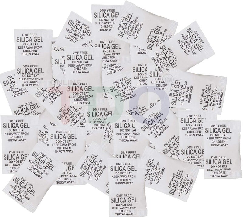 TDO Silica Gel 1gm Pouch 100 pcs Pack Moisture absorbents Dehumidifier Silica Gel Bags for Moisture, Room, Cupboard, Kitchen, Shoe,Wardrobe,Other White - Image 1