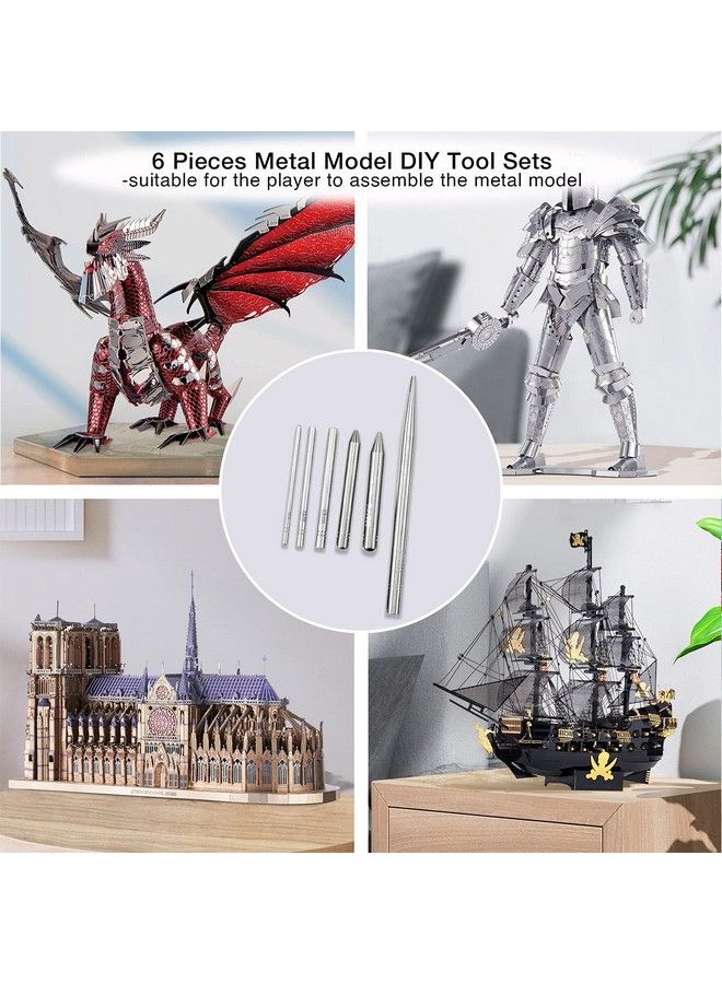 6 Pieces Metal Model Kits Tool Sets, Edges Tabs Cylinder Cone Shape Bending Assist Tools For Diy 3D Metal Puzzles Assemble Model Kits For Adults Teens - Image 3