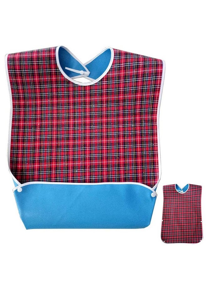 HASTHIP® Adult Bibs,Adult The Eldly Bib Adult Washable Dining Bibs for Elderly Red - Image 1