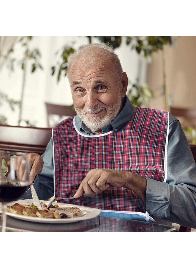 HASTHIP® Adult Bibs,Adult The Eldly Bib Adult Washable Dining Bibs for Elderly Red - Image 5