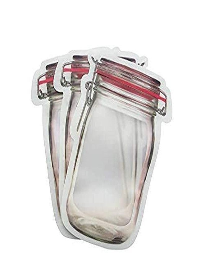 Ekdant Jar Zipper Bags 1000 Ml Storage for Food, Grains, Flours, Beans, || Reusable Zip lock Bottles Shaped Pouches Leak Proof Easy for Travel - Pack of 5 - Image 4