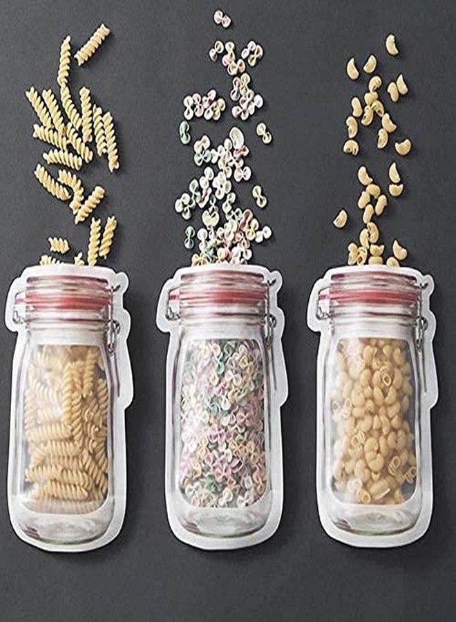 Ekdant Jar Zipper Bags 1000 Ml Storage for Food, Grains, Flours, Beans, || Reusable Zip lock Bottles Shaped Pouches Leak Proof Easy for Travel - Pack of 5 - Image 5