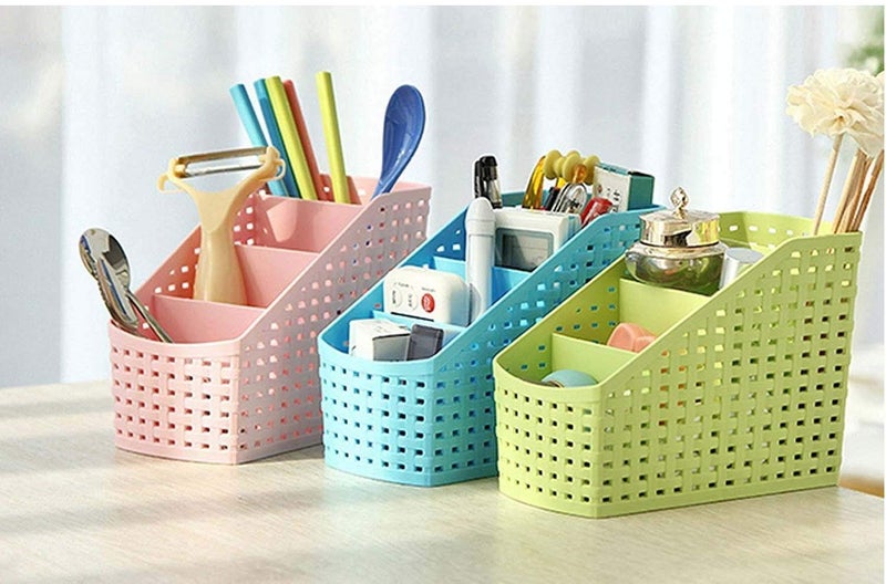 Kuber Industries Compact 3 Pieces Plastic Storage Basket (Multicolour, CTKTC5270) - Image 2