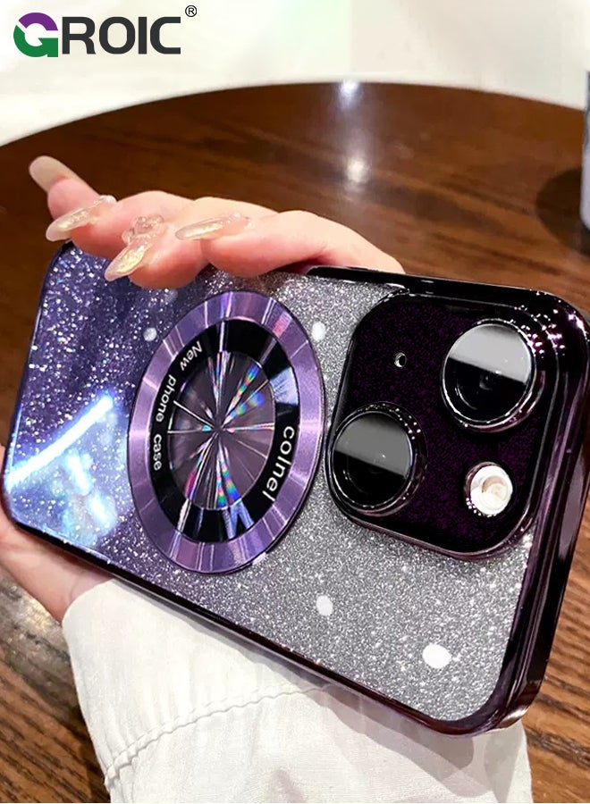 GROIC جراب مغناطيسي لهاتف iPhone 15 مقاس 6.1 بوصة مع عبوة واحدة من واقي الشاشة، متوافق مع MagSafe، تطابق الألوان الرسمي لهاتف iPhone، غطاء هاتف مقاوم للصدمات مع طبقة زجاجية مقواة عالية الدقة - Image 2