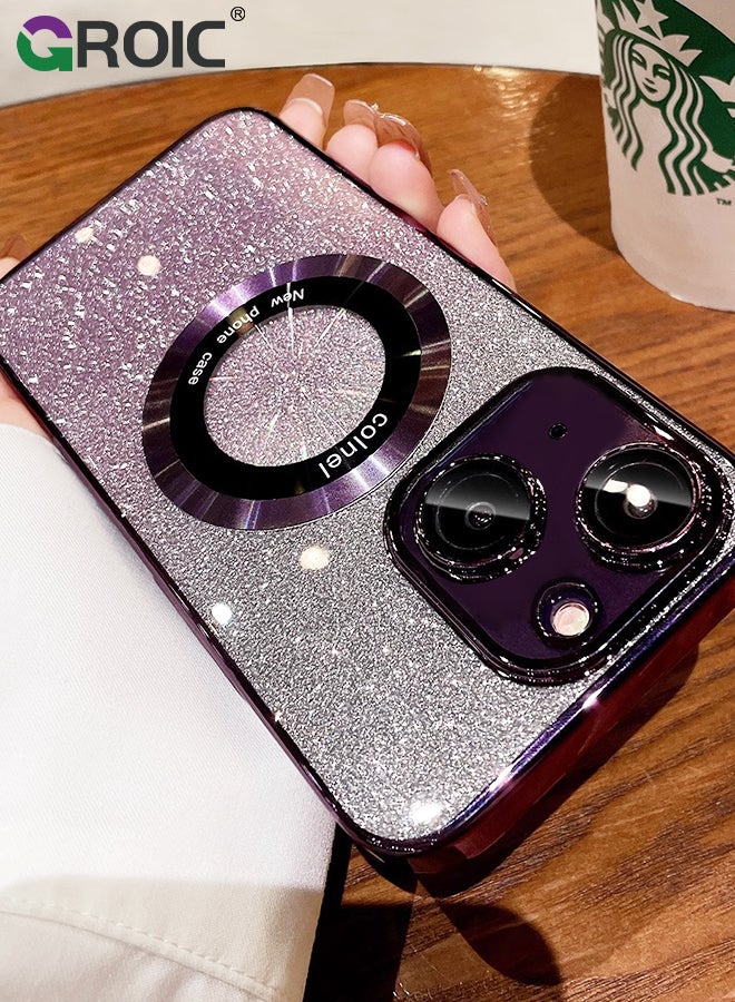 GROIC جراب مغناطيسي لهاتف iPhone 15 مقاس 6.1 بوصة مع عبوة واحدة من واقي الشاشة، متوافق مع MagSafe، تطابق الألوان الرسمي لهاتف iPhone، غطاء هاتف مقاوم للصدمات مع طبقة زجاجية مقواة عالية الدقة - Image 3