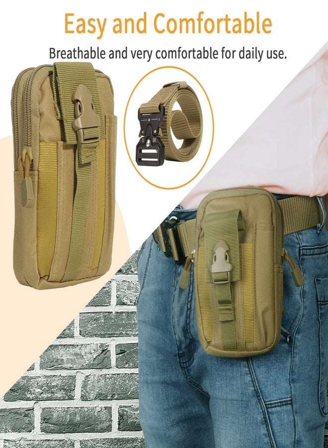 abcGoodefg 2 Pack Tactical Belt & EDC Molle Pouch & Snap Hook, Military Belts with Heavy Duty Quick Release Metal Buckle, Security Molle Waist Bag Waist Work Belts for Outdoor Sports Camping Hunting - Image 5