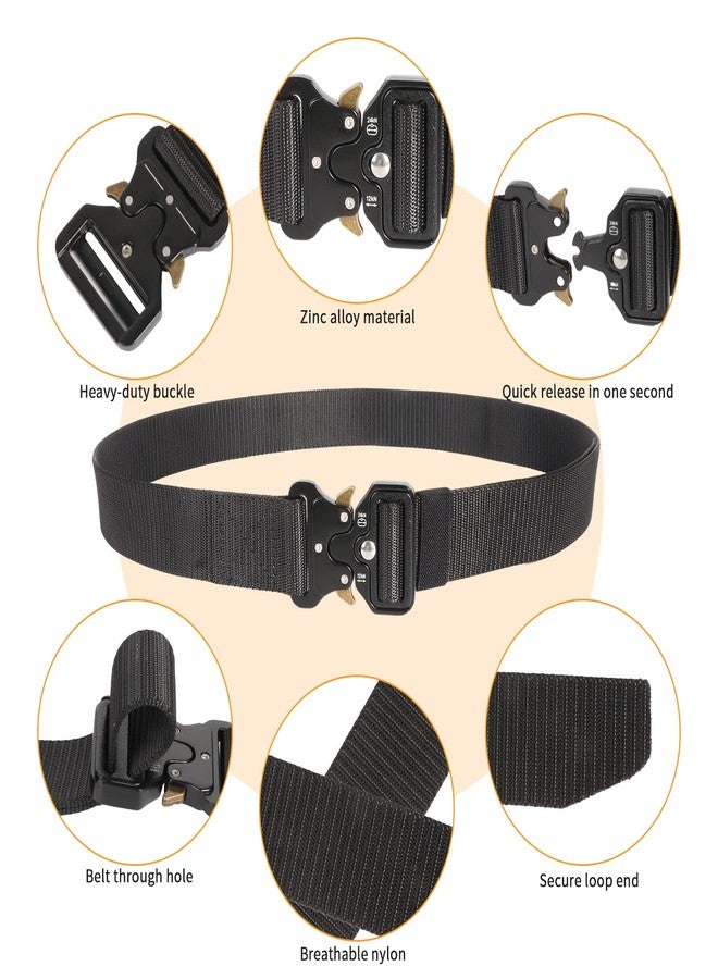 abcGoodefg 2 Pack Tactical Belt & EDC Molle Pouch & Snap Hook, Military Belts with Heavy Duty Quick Release Metal Buckle, Security Molle Waist Bag Waist Work Belts for Outdoor Sports Camping Hunting - Image 2
