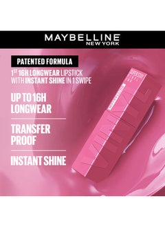 MAYBELLINE NEW YORK SuperStay Vinyl Ink Longwear Transfer Proof Gloss Lipstick, 155 UpBeat, Pink Mix  - Image 3