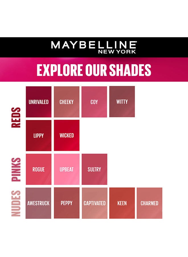 MAYBELLINE NEW YORK - SuperStay Vinyl Ink Longwear Transfer Proof Gloss Lipstick, 155 UpBeat, Pink Mix - Image 1