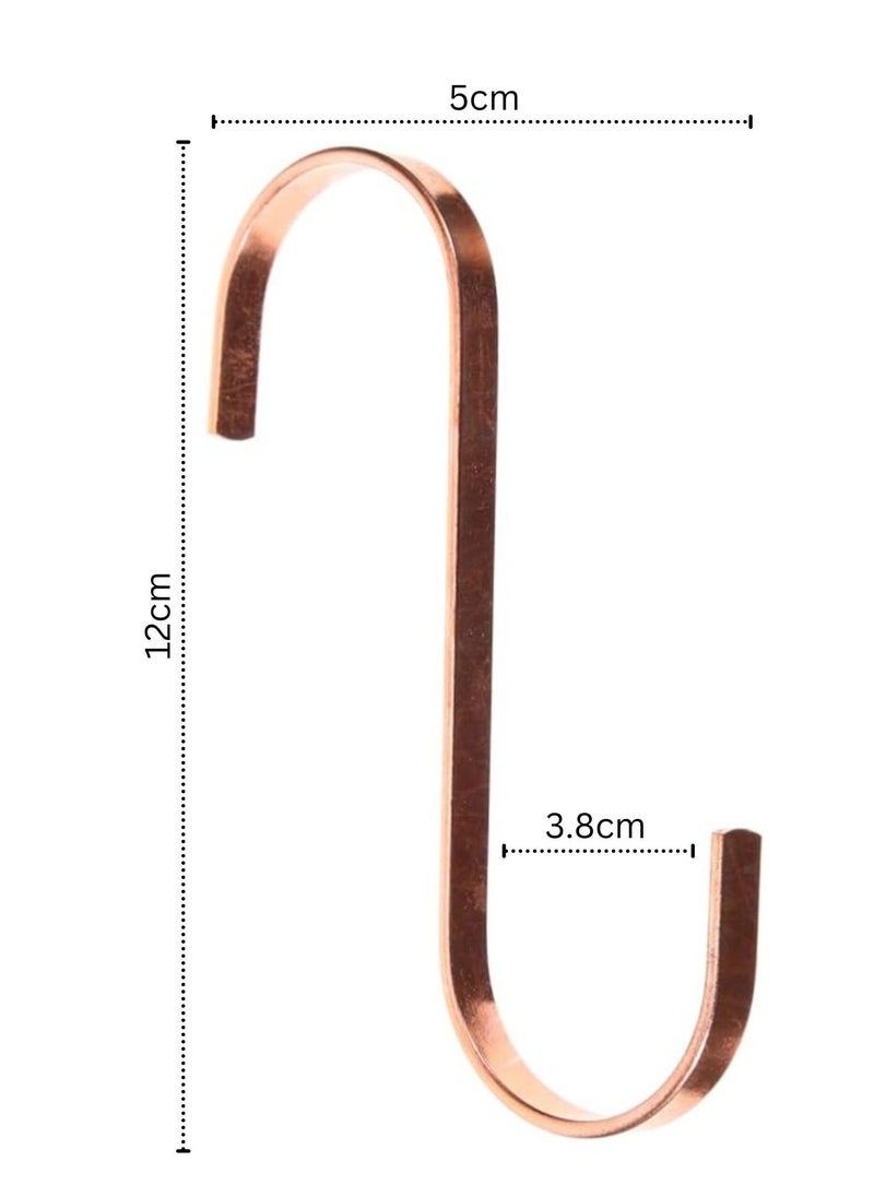 ORTUK 12pcs Heavy Duty Hanging S Hooks, Strong Metal Indoor Outdoor S Shaped Hooks for Hanging Pan, Pots, Garden Plants, Bags, Towel, Cups, Jeans, Workshop Kitchen Utensils, Bathroom Window 3.8cm Mouth Size  - Image 2