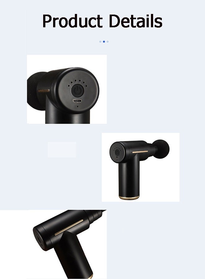 Loquat Mini Massager,Message Device,Body Massager,Massage Muscle Stimulators,Portable 6 Speeds Muscle Massager Deep Tissue with 4 Massage Heads, Super Quiet Type-C Charging Percussion Massager for Muscle P - Image 3