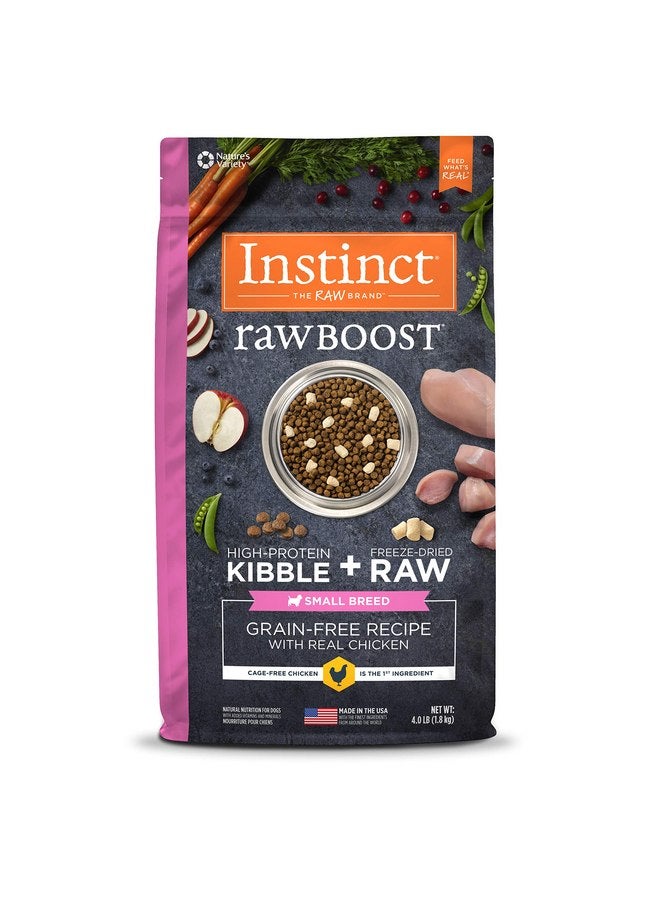 Instinct Raw Boost Small Breed Grain Free Recipe with Real Chicken Natural Dry Dog Food, 4 lb. Bag - Image 1