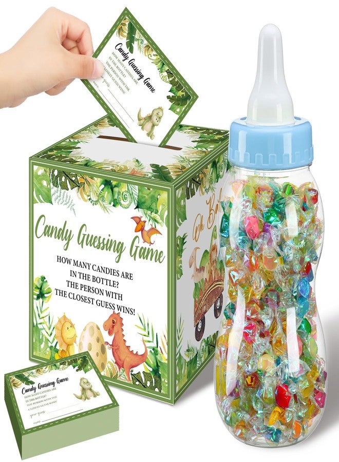 Glenmal 52 Pcs Baby Shower Games Gift Sets Large Baby Bottle for Shower Game Guess How Many Candies Baby Shower Decorations for Baby Shower favors Games Gender Reveal(Dinosaur Style) - Image 1