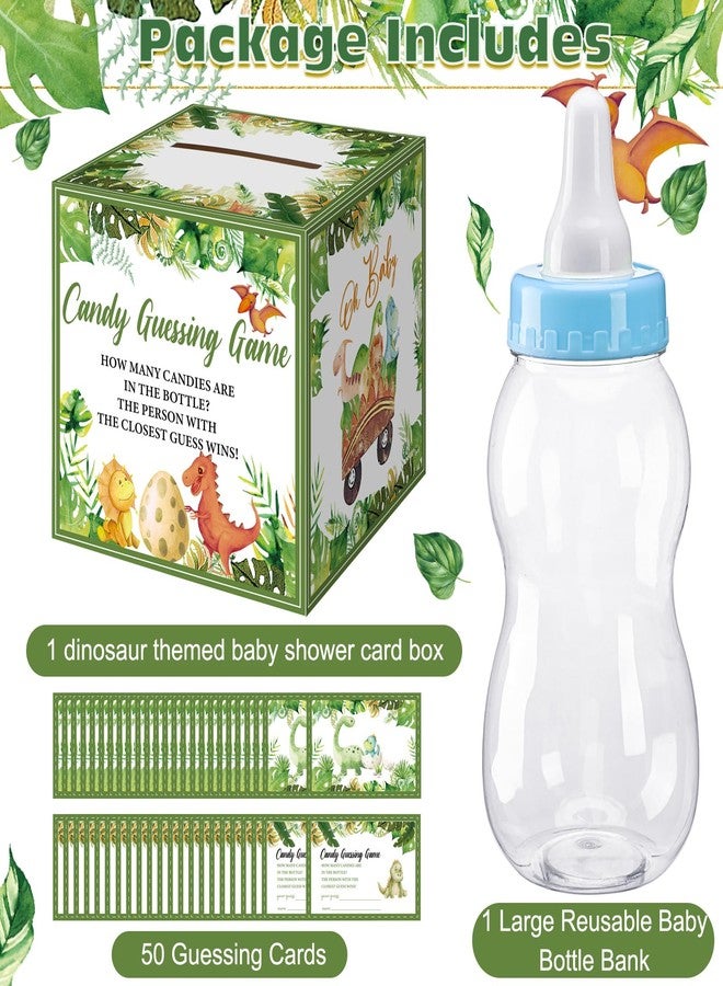 Glenmal 52 Pcs Baby Shower Games Gift Sets Large Baby Bottle for Shower Game Guess How Many Candies Baby Shower Decorations for Baby Shower favors Games Gender Reveal(Dinosaur Style) - Image 4