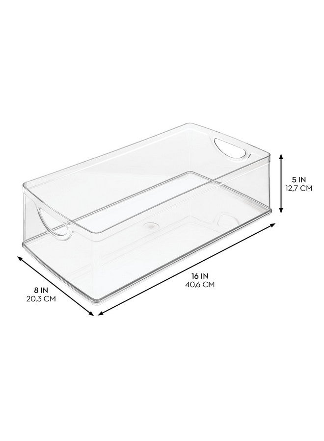 InterDesign iDesign Recycled Plastic Cabinet and Pantry Storage Bin with Integrated Handles - 16” x 8” x 5”, Clear Bin - Image 1