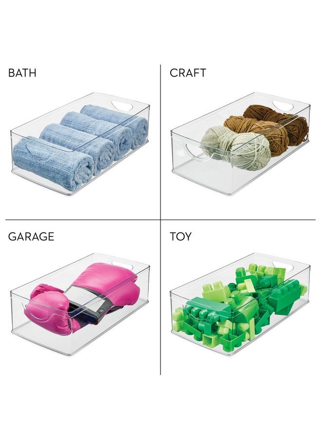 InterDesign iDesign Recycled Plastic Cabinet and Pantry Storage Bin with Integrated Handles - 16” x 8” x 5”, Clear Bin - Image 2