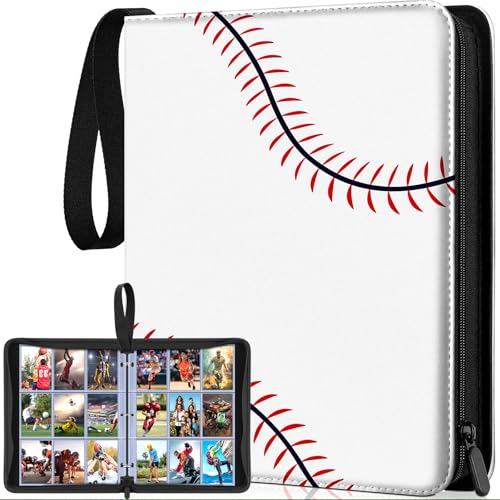 POKONBOY 9 Pocket Baseball Card Binder for 900 Cards Trading Card Binder Collection Album Holder with Sleeves for Football Sports Games Cards - Image 1