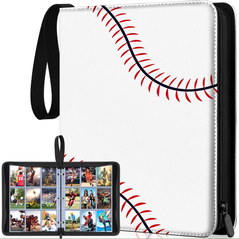 POKONBOY 9 Pocket Baseball Card Binder for 900 Cards Trading Card Binder Collection Album Holder with Sleeves for Football Sports Games Cards - Image 2