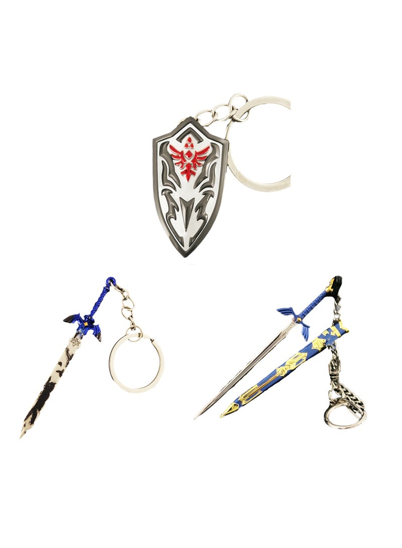 3 قطع من سلسلة المفاتيح المعدنية الصغيرة من لعبة Zelda Kingdom of Tears - Image 1
