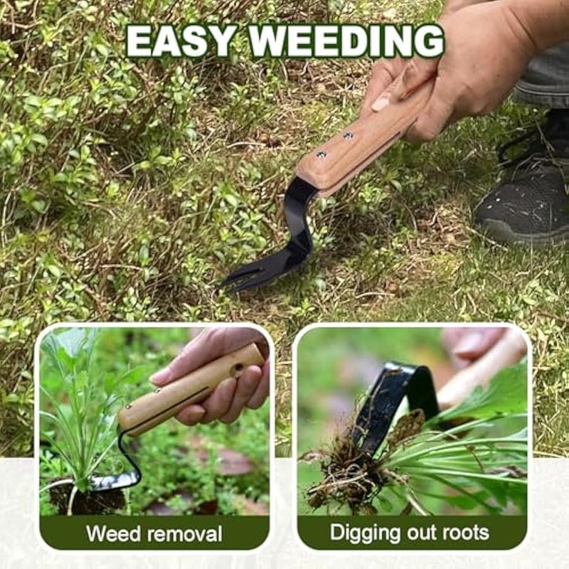 Weeding Root Lifter, Garden Hand Weeding Tool, Weeding Tool Weed Remove Tool for Lawn/Yard, Angle for Easy Weed Removal and Deeper Digging Digs deep to Roots Stainless Rust Proof Steel (Black) - Image 4