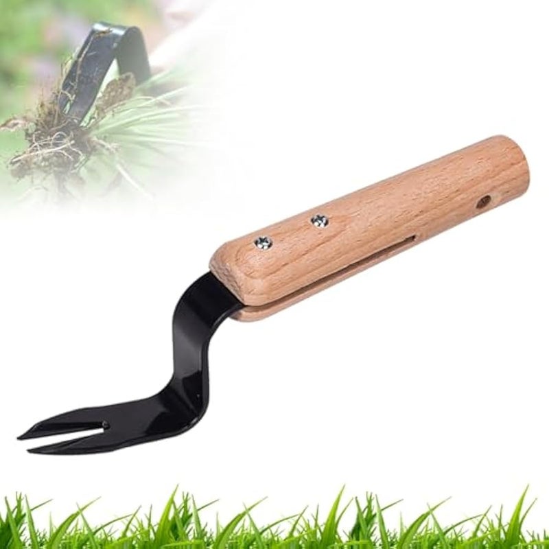 Weeding Root Lifter, Garden Hand Weeding Tool, Weeding Tool Weed Remove Tool for Lawn/Yard, Angle for Easy Weed Removal and Deeper Digging Digs deep to Roots Stainless Rust Proof Steel (Black) - Image 1