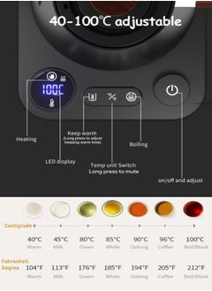 Super ZYouth Smart Electric Coffee Maker 900ML, Coffee Pot 1200W Power Knob Smart Temperature Adjustment with Digital Display, Suitable for Coffee and Tea, Home, Office, Black  - Image 2