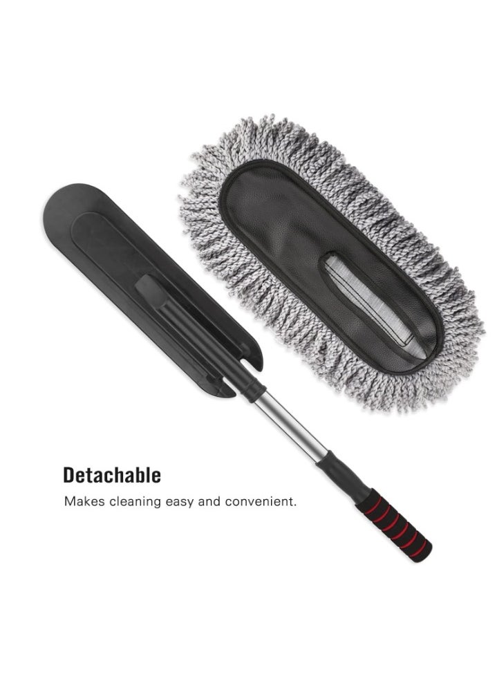 Generic Soft Microfiber Dust Duster for Cleaning Car Window, Arabic Mop, Car Mop, Car Wiper, Car Cloth, Car Dust Duster Made of Ultra-Soft Microfiber with Extendable Handle, Car Brush Duster for Cleaning Dust Inside the Car, Multi-Purpose Brush for Interior and Exterior Car Cleaning, Made with Soft Microfiber, Handheld Vehicle Wiper, Car Squeegee, Easy-to-Clean Car Mop  - Image 5