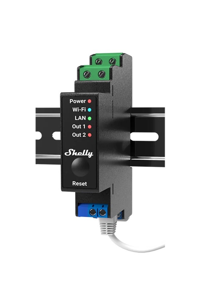 Shelly مفتاح ريلاي ذكي شيللي برو 2PM لتركيب DIN، قناتين 16A مع مراقبة الطاقة، أتمتة متقدمة، تحكم عبر التطبيق والصوت - Image 1