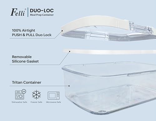 Felli Duo Loc Deli Meat Containers for Fridge with Airtight Lids, Stackable Refrigerator Organizer for Lunch Meat Storage Sandwich Ham Cheese Salami Sliced Turkey, Clear Tritan Box (Cold Cuts 3pk) - Image 3