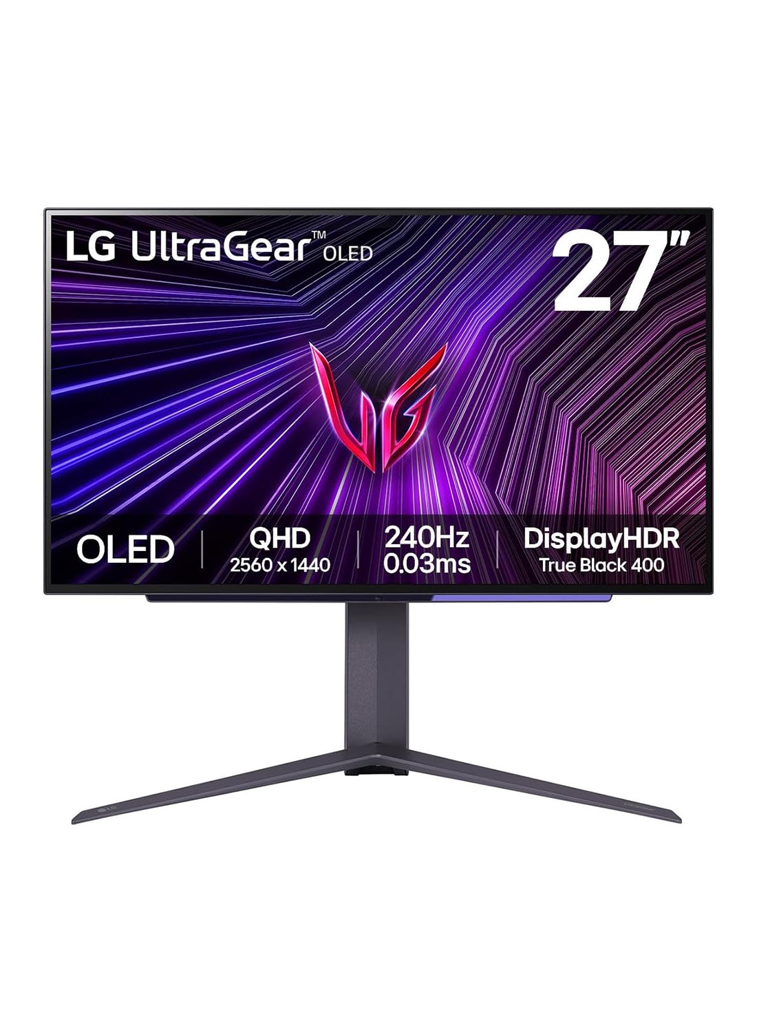 LG 27 Inch UltraGear OLED QHD Gaming Monitor 240Hz, 0.03ms, AMD FreeSync Premium Pro, Dynamic Action Sync, Black Stabilizer, Position Adjustments (Height, Pivot, Swivel, Tilt) Black